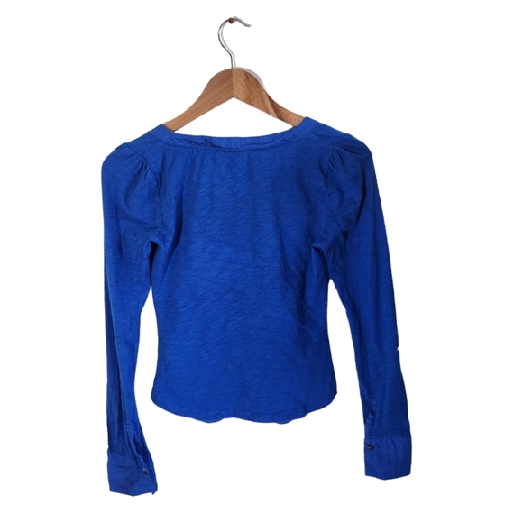 Anthropologie Shirred Top Women King Blue Color Size S - Picture 9 of 12